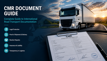 Exemple de document de transport CMR utilisé dans le transport routier européen, montrant les détails de l’expédition, les signatures et les documents logistiques