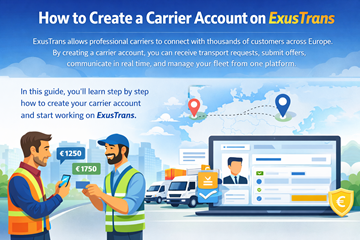 Les transporteurs professionnels utilisent la plateforme ExusTrans pour recevoir des ordres de transport, gérer leur flotte et communiquer avec leurs clients à travers l'Europe.